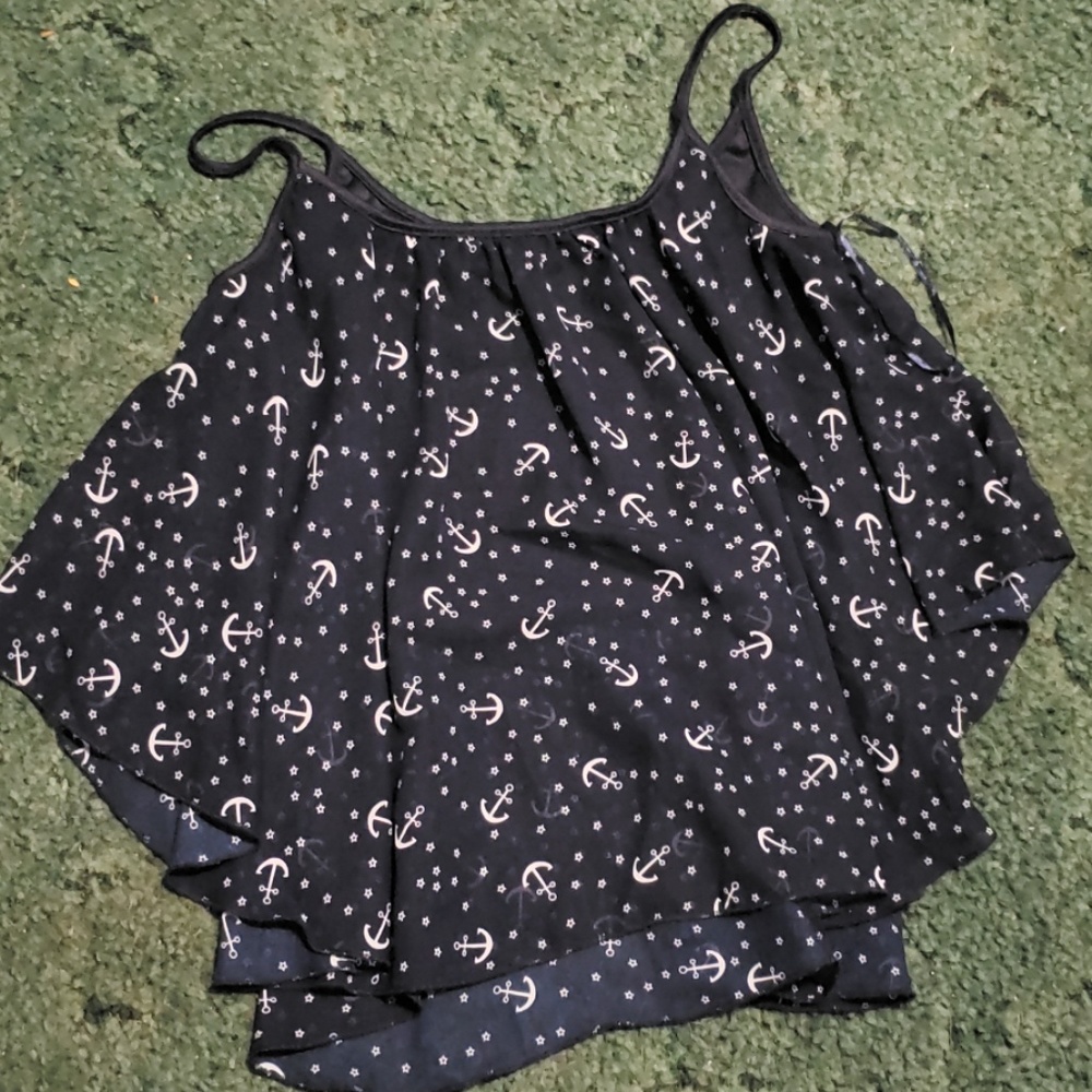 Navy Blue Anchor Top